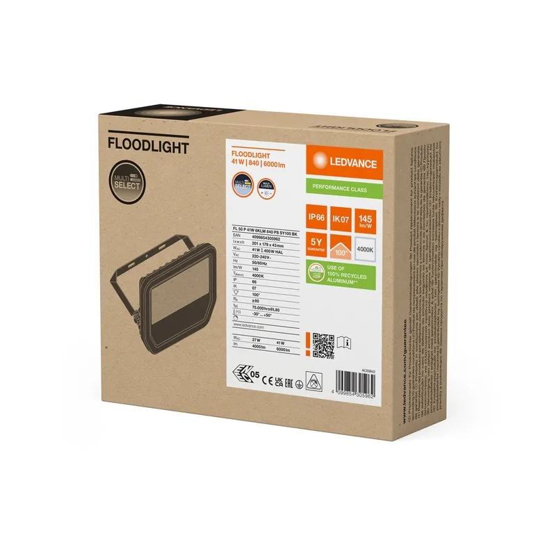 LED305962 – LEDVANCE LED прожектор, 41W/27W, 6000lm/4000lm, 4000K, IP66, черен