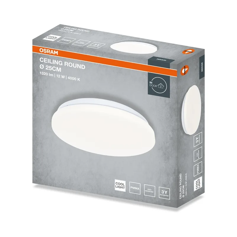 LED647154 – LEDVANCE LED плафон, 12W, 960lm, 4000K, IP20, бял