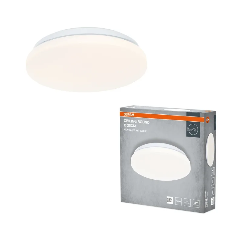 LED647154 – LEDVANCE LED плафон, 12W, 960lm, 4000K, IP20, бял