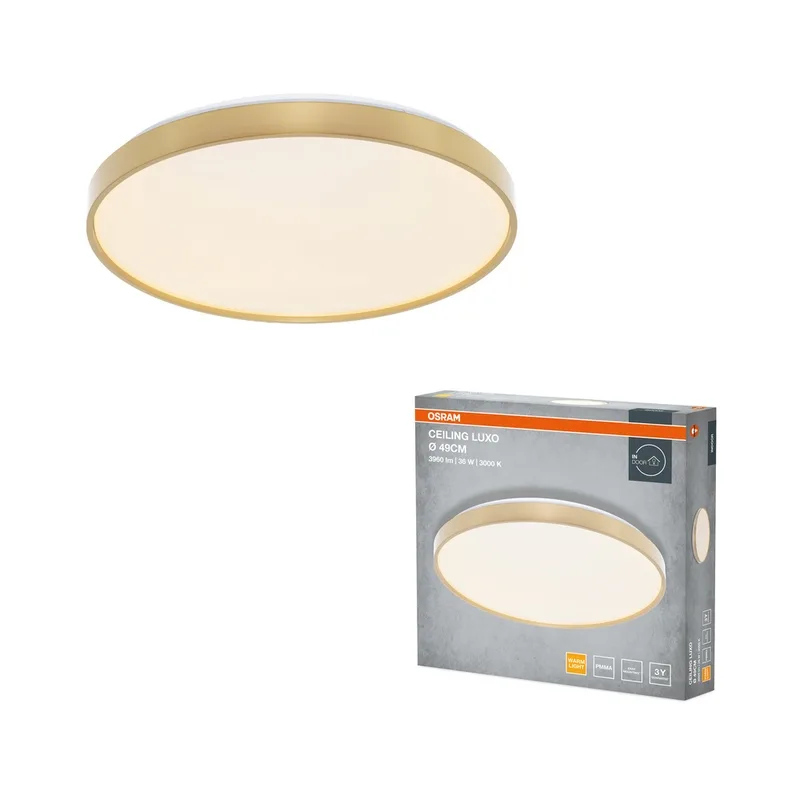 LED653711 – LEDVANCE LED ceiling luminaire, 36W, 1980lm, 3000K, IP20, gold