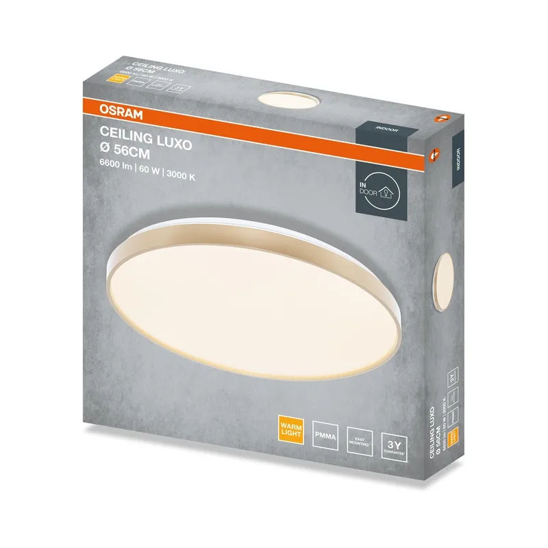 LED653773 – LEDVANCE LED плафон, 60W, 3300lm, 3000K, IP20, златен