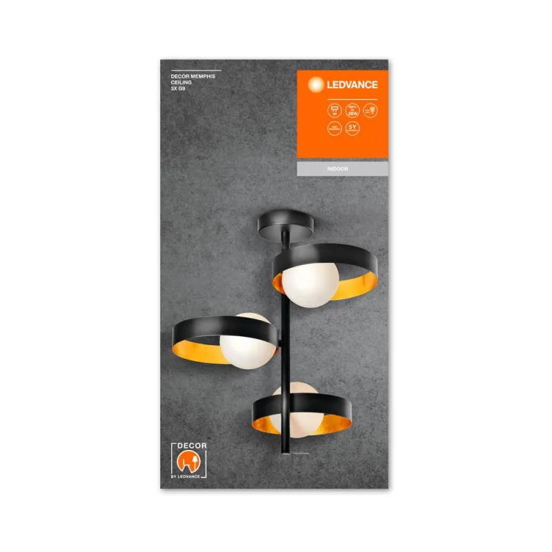 LED759169 – LEDVANCE LED плафон, IP20, черен