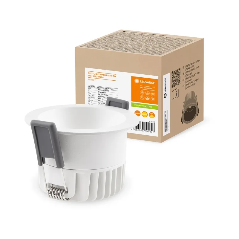 LED799806 – LEDVANCE спот, 8W/6W/4W, 640lm/510lm/320lm, 2700K, IP44, бял