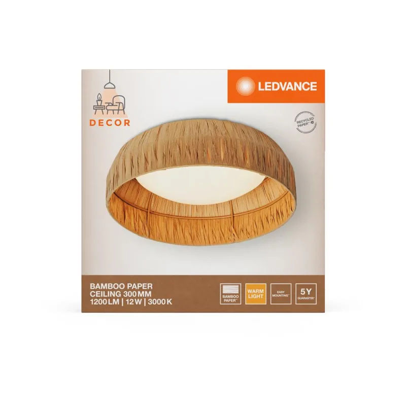 LED840706 – LEDVANCE LED ceiling luminaire, 12W, 400lm, 3000K, IP20, brown