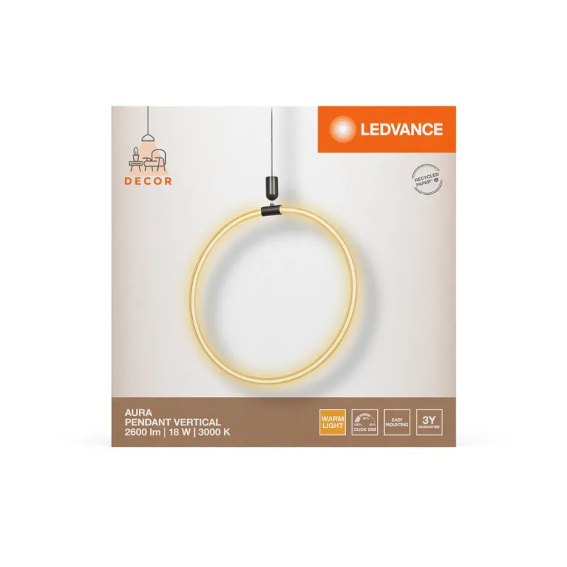 LED842045 – LEDVANCE пендел, 18W, 2000lm, 3000K, IP20, тъмносив