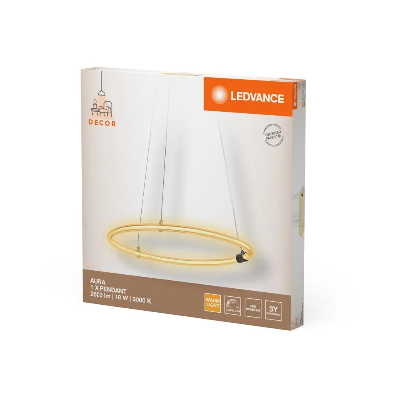 LED842069 – LEDVANCE пендел, 18W, 2000lm, 3000K, IP20, тъмносив