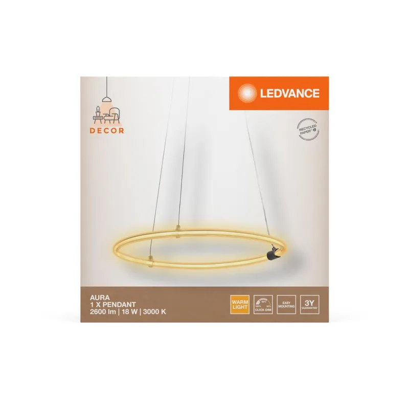 LED842069 – LEDVANCE пендел, 18W, 2000lm, 3000K, IP20, тъмносив