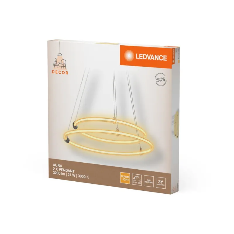 LED842083 – LEDVANCE пендел, 21W, 2400lm, 3000K, IP20, тъмносив