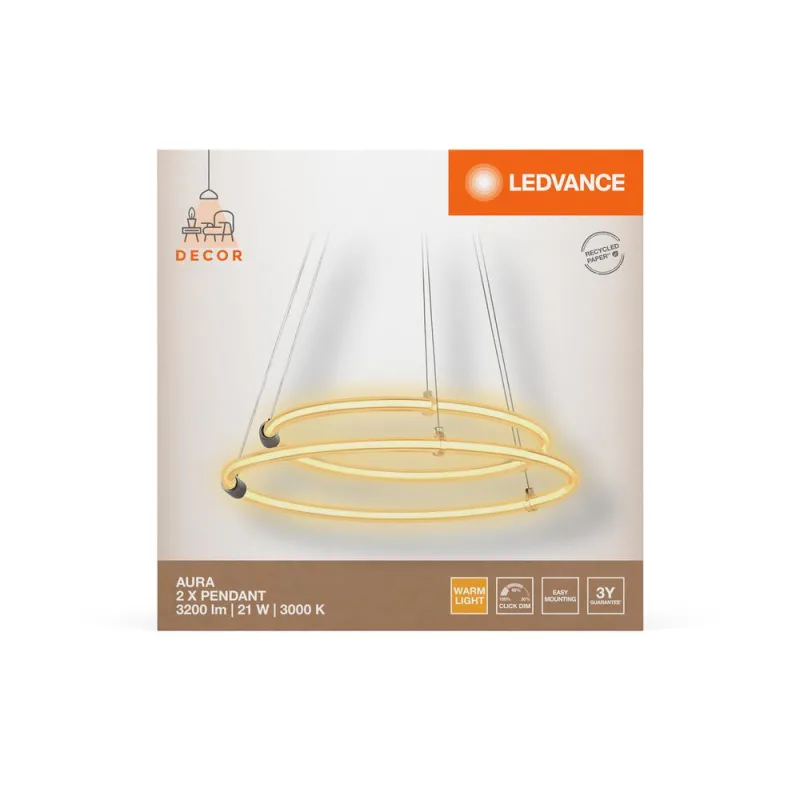LED842083 – LEDVANCE пендел, 21W, 2400lm, 3000K, IP20, тъмносив