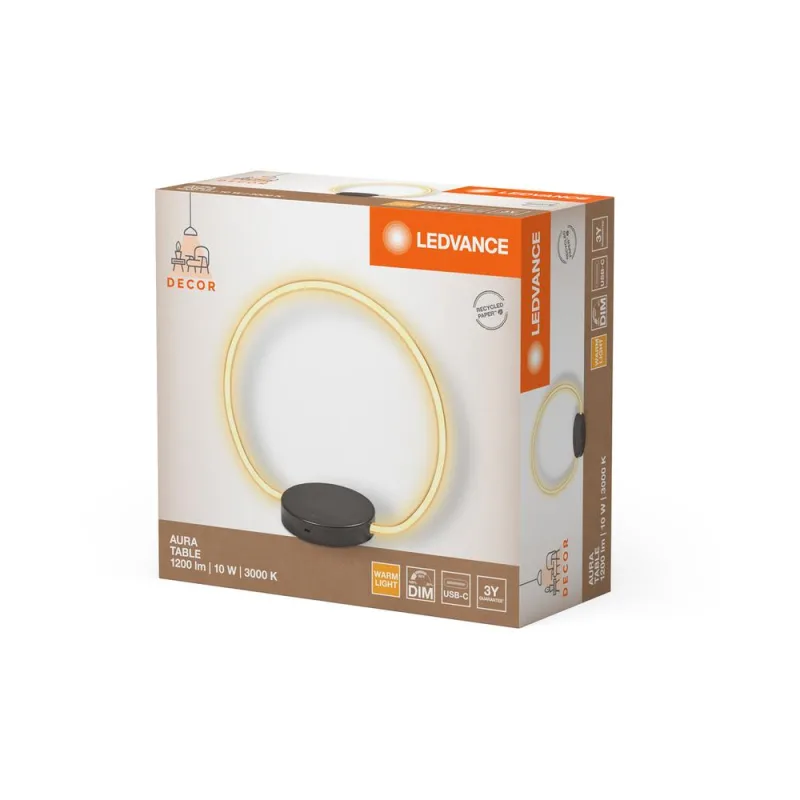 LED842120 – LEDVANCE настолна лампа, 10W, 1000lm, 3000K, IP20, тъмносив