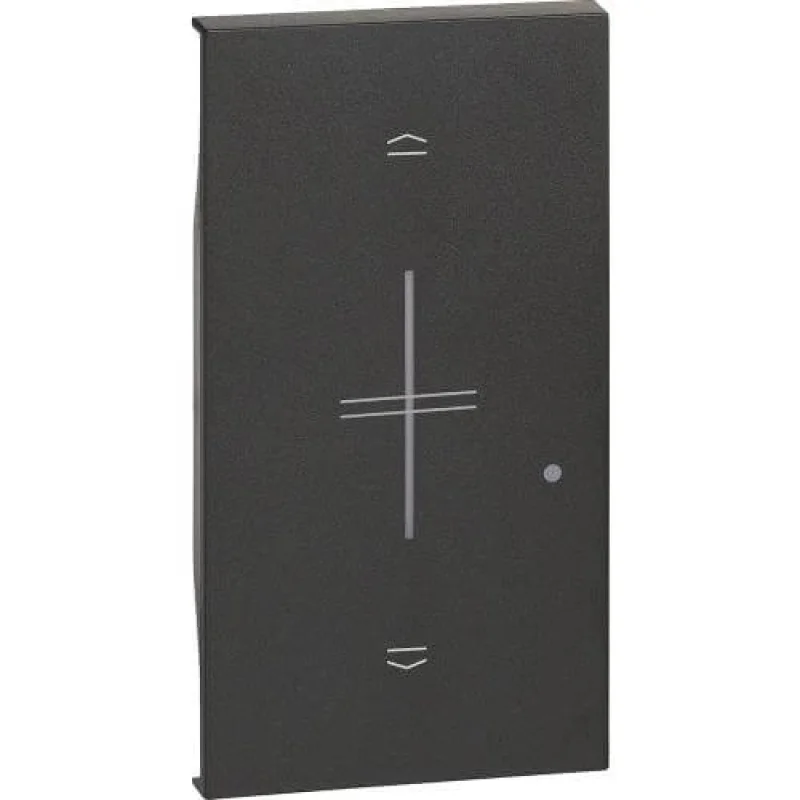 Living Now with Netatmo Face plate for connected switch for control of roller shutters 2M Black - bticino Living Now with Netatmo