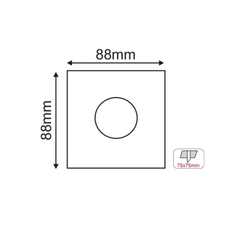 Square BLACK BS619B – ACA Lighting downlight for recessed mounting in black matt, 1X10W