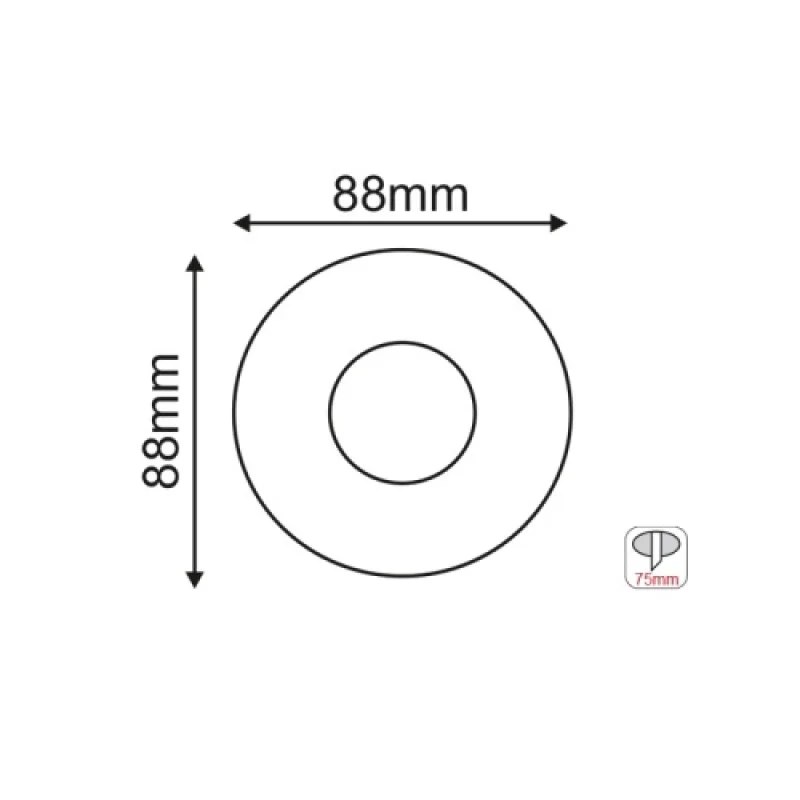 Round BLACK BS620B – ACA Lighting луна за вграждане в черен, 1X10W