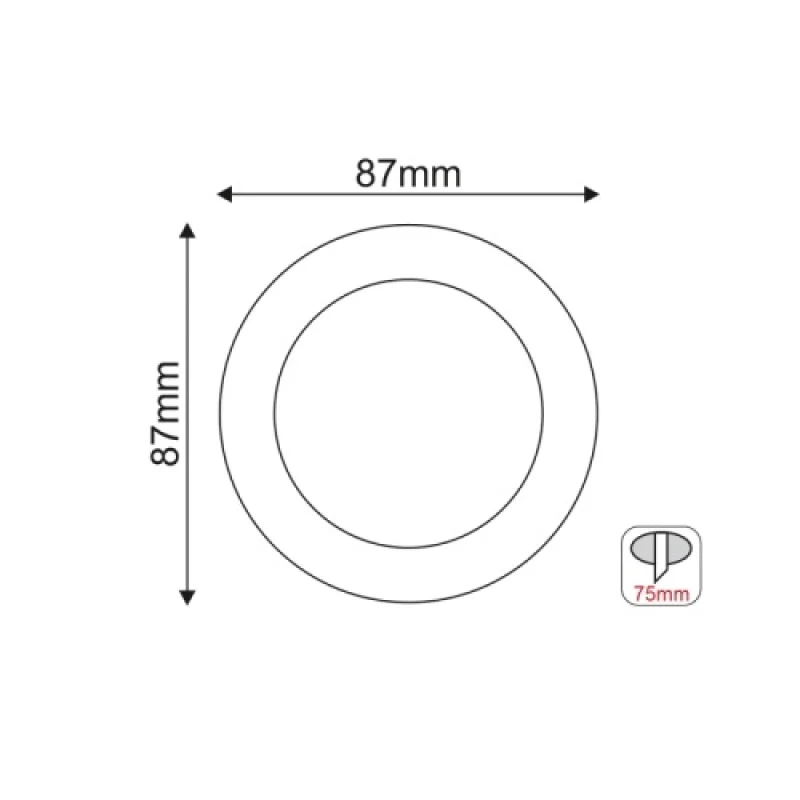Round WHITE BLAC GLGU1WB – ACA Lighting луна за вграждане в бял, 1X10W