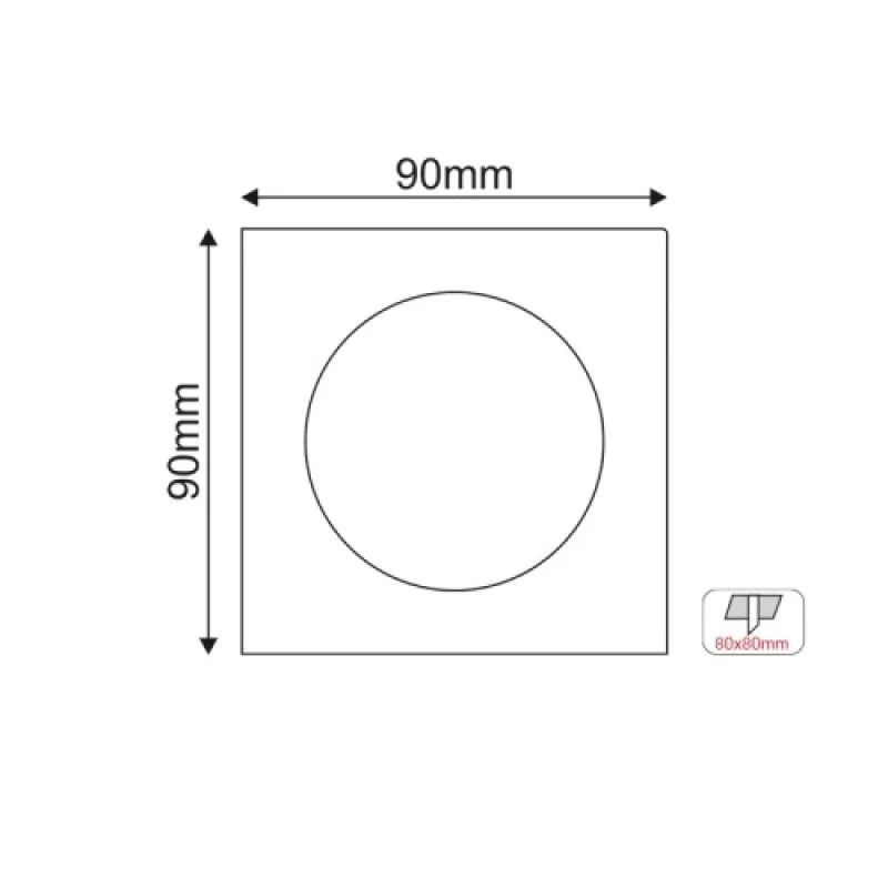 Trimless SQUARE GLGUQ1B – ACA Lighting луна за вграждане в черен, 1X10W