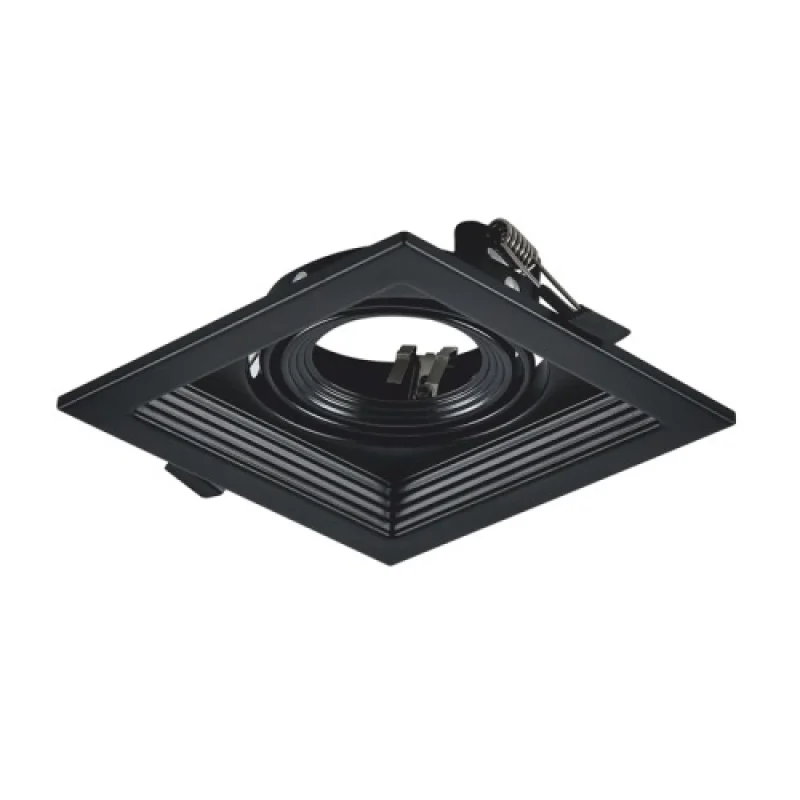 Recessed Downlights Square BLACK XMGU1B – ACA Lighting downlight for recessed mounting in black, 1X10W