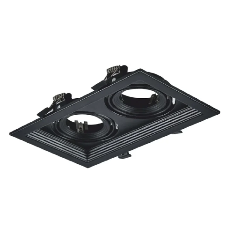 Луни за вграждане Square BLACK XMGU2B – ACA Lighting луна за вграждане в черен, 2X10W