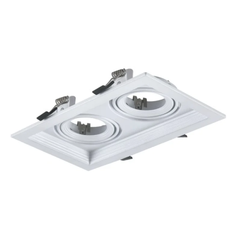 Recessed Downlights Square WHITE XMGU2W – ACA Lighting downlight for recessed mounting in white, 2X10W