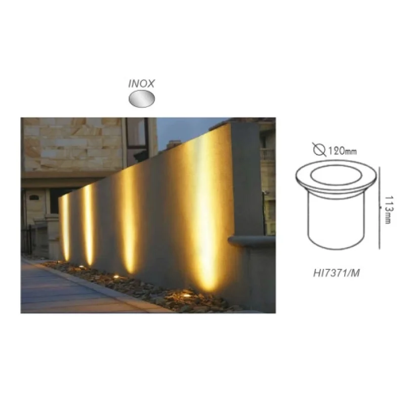 Undergroun HI7372 – ACA Lighting луна за вграждане в земя в матиран хром, 1X10W, IP66
