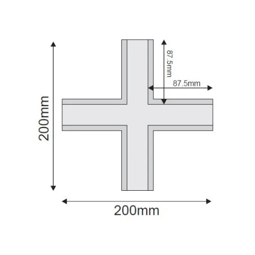 Свързващ елемент Magnetic MRCROSSB – ACA Lighting кръстат конектор за магнитна шина за вграждане с рамка в черен
