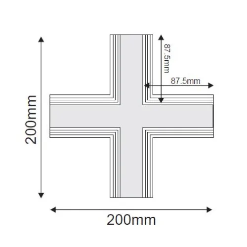 Magnetic MTCROSSB – ACA Lighting кръстат конектор за магнитна шина за вграждане trimless в черен