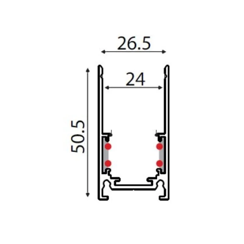Magne MS2MB – ACA Lighting магнитна шина за открит монтаж в черен