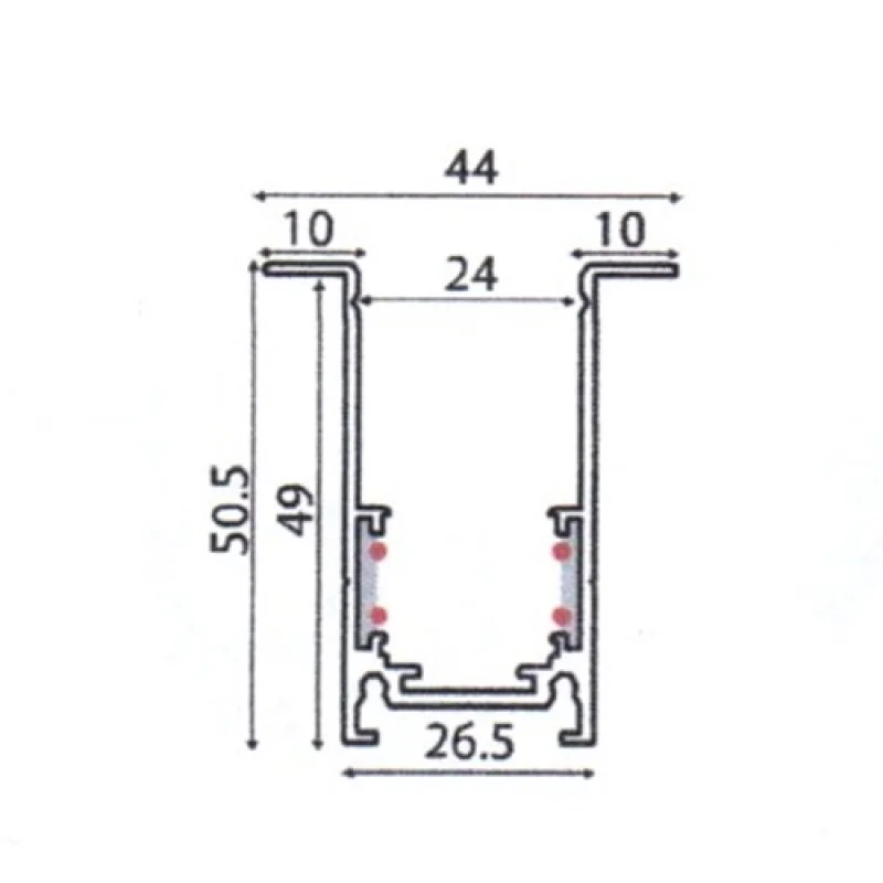 Magnetic MR3MW – ACA Lighting магнитна шина за вграждане в бял