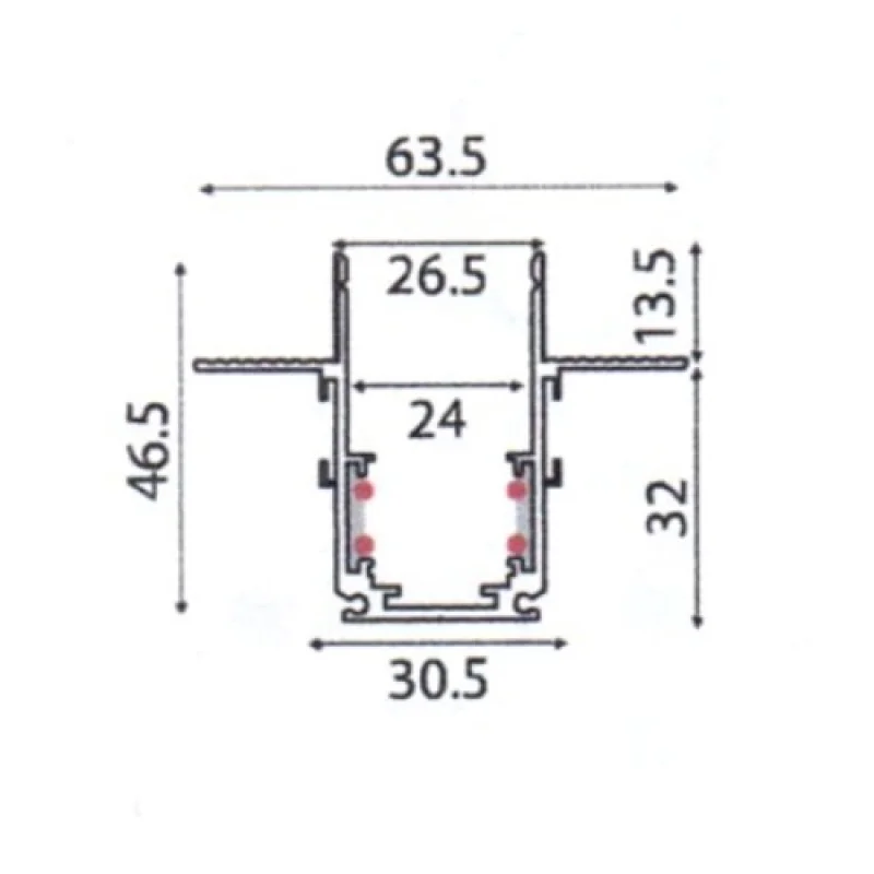 Magnetic MT1MB – ACA Lighting магнитна шина за вграждане в черен