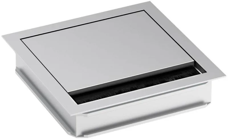 Furniture sockets Cable grommet LOOP SQUARE 120x120 mm, silver, Bachmann B930.310