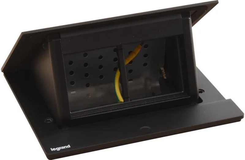 Retractable desk box 4 modules with mounting kit, black, Incara Pop-Up Legrand 654802