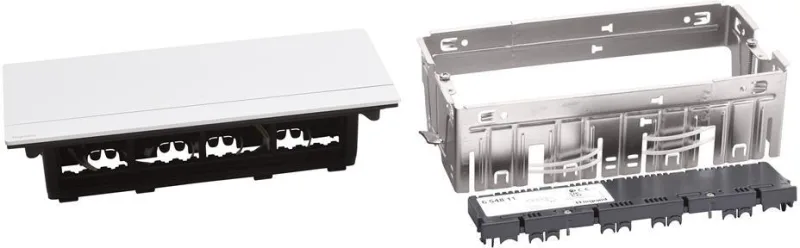 Retractable desk box 8 modules with mounting kit, aluminium, Incara Pop-Up Legrand 654811
