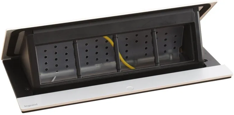 Retractable desk box 8 modules with mounting kit, aluminium, Incara Pop-Up Legrand 654811
