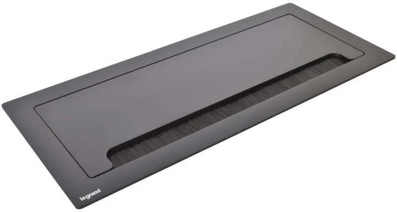 Furniture sockets Built-in desk box, empty with module base, 295x130 mm, black, Incara Top Access Legrand 654872