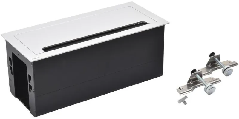 Built-in desk box, empty with module base, 295x130 mm, aluminium, Incara Top Access Legrand 654870