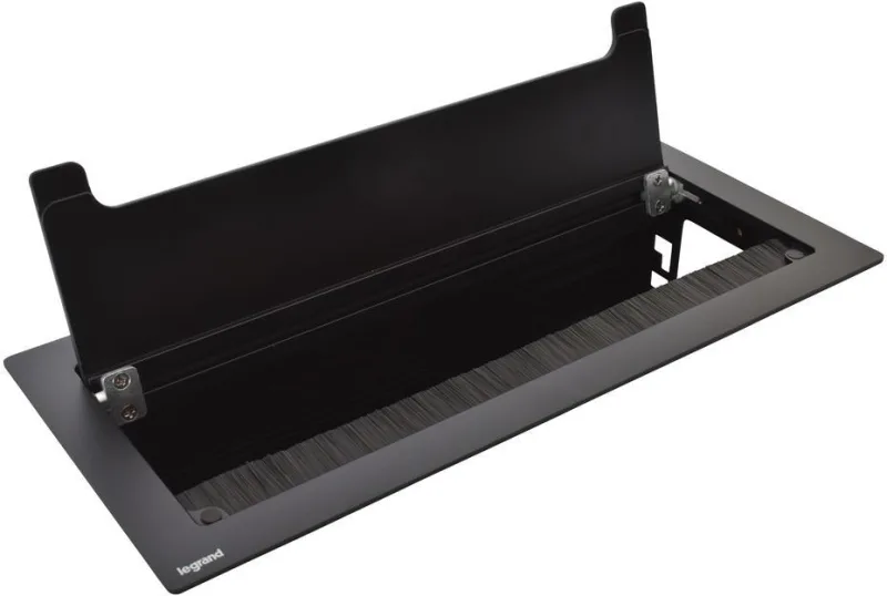 Built-in desk box, empty with module base, 295x130 mm, black, Incara Top Access Legrand 654872