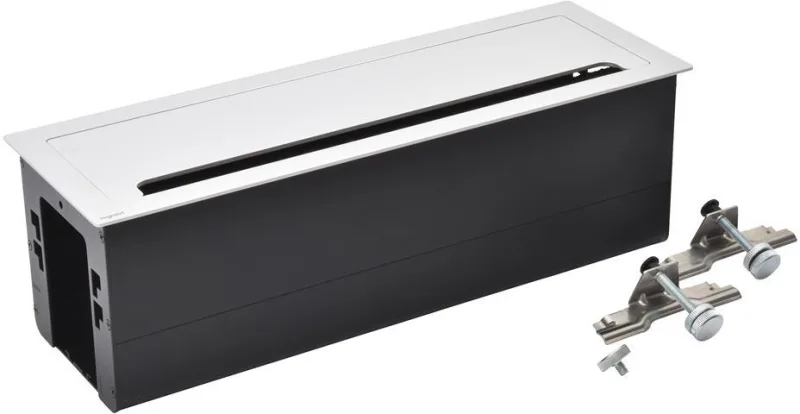 Built-in desk box, empty with module base, 385x130 mm, aluminium, Incara Top Access Legrand 654873