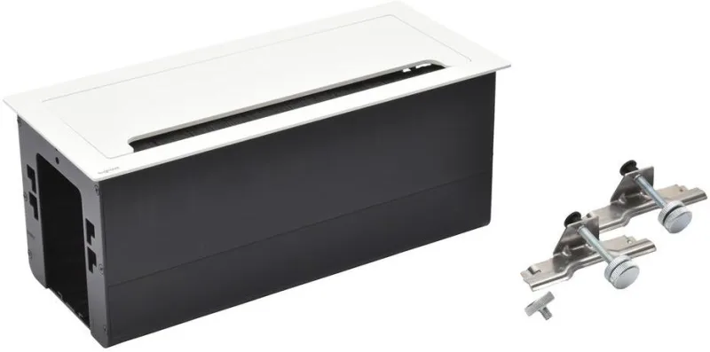 Built-in desk box, empty with module base, 295x130 mm, white, Incara Top Access Legrand 654871