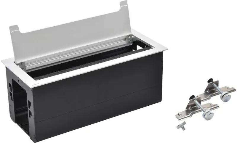 Built-in desk box, empty with module base, 295x130 mm, aluminium, Incara Top Access Legrand 654870