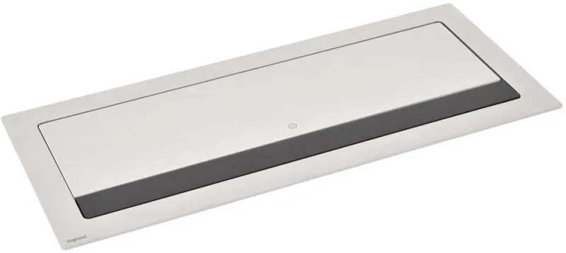 Furniture sockets Built-in desk box 3x Schuko, USB type A and C charging, HDMI, 3x RJ45 Cat.6 network, 393x171 mm, black metal, Incara Flip-Up Legrand 654857