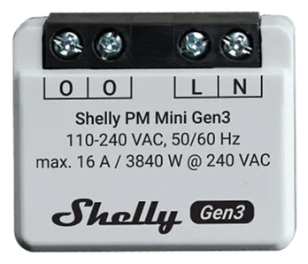Shelly Микромодул Smart монофазен мерител 1х 16A Shelly PM Mini Gen3