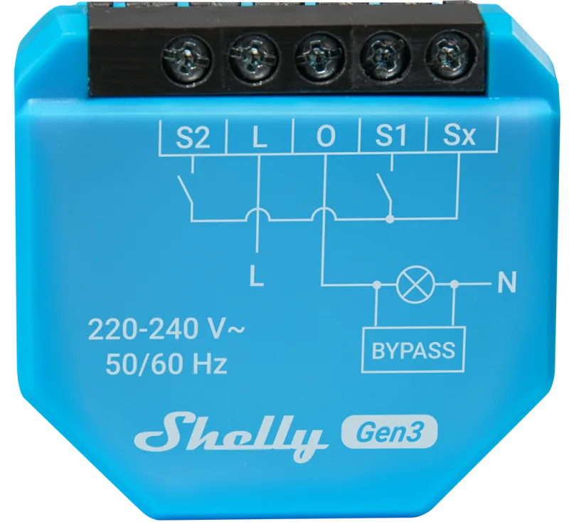 Shelly Микромодул Smart реле 1х On/Off 1.2A БЕЗ НЕУТРАЛА Shelly 1L Gen3