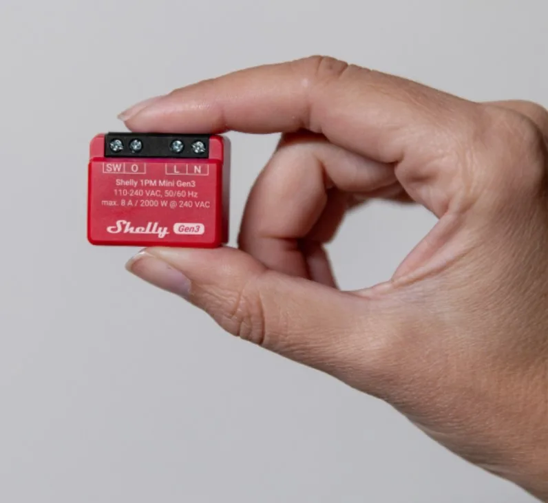 Микромодул Smart реле 1х On/Off 8A с мерител изисква неутрала Shelly 1PM Mini Gen3