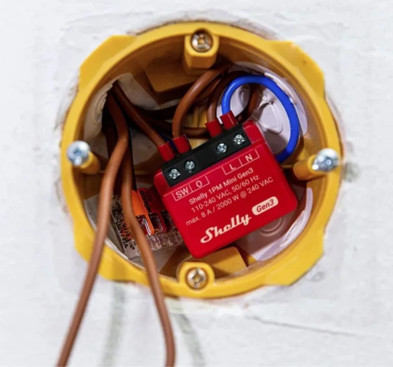 Микромодул Smart реле 1х On/Off 8A с мерител изисква неутрала Shelly 1PM Mini Gen3
