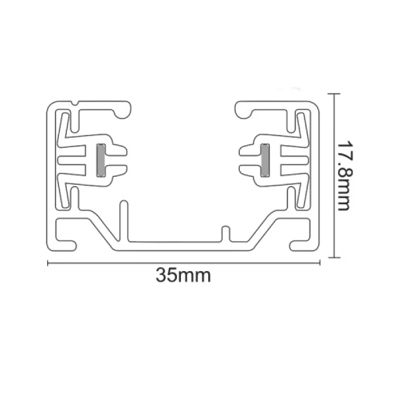 One- 2W2MG – ACA Lighting single-phase track for surface mounting in grey, IP20