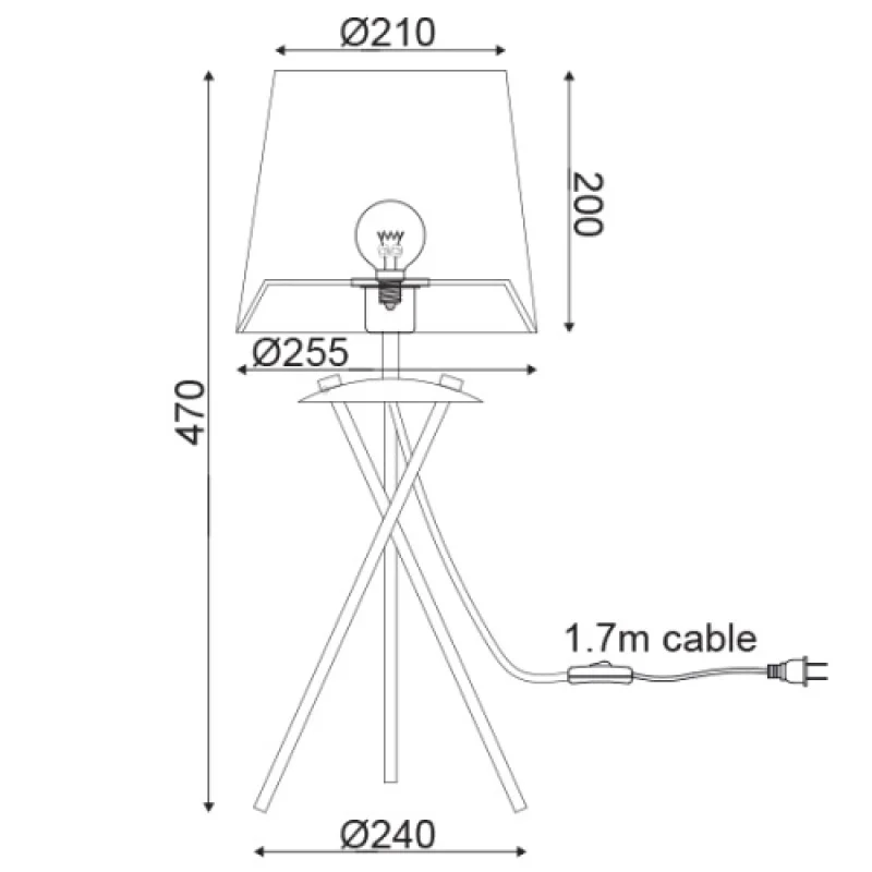 Agatha ML307211TB – ACA Lighting table lamp, 1X40W