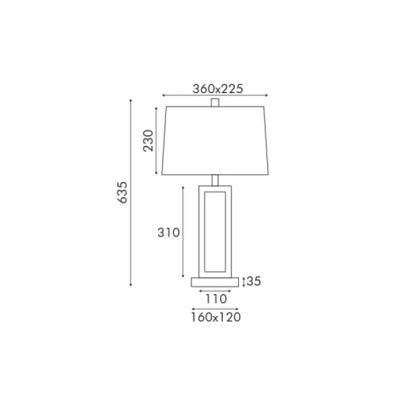 Dennis MT240515 – ACA Lighting table lamp in black, 1X20W