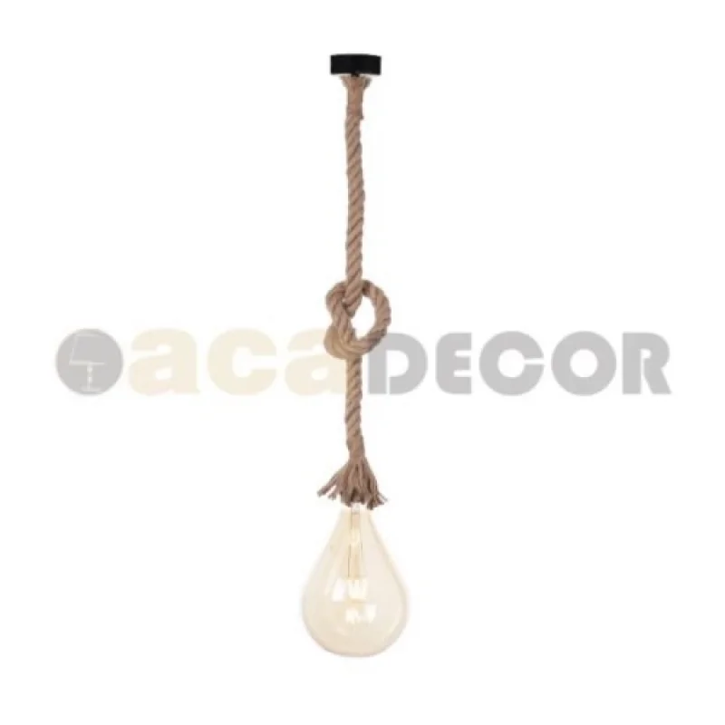 Pendant Lights Rope VINTAGE 50BR – ACA Lighting pendant in black, 1X60W
