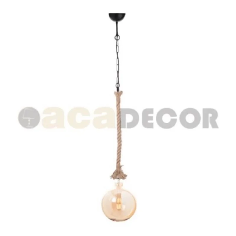 Пендели Rope VINTAGE 50BRC – ACA Lighting пендел в черен, 1X60W
