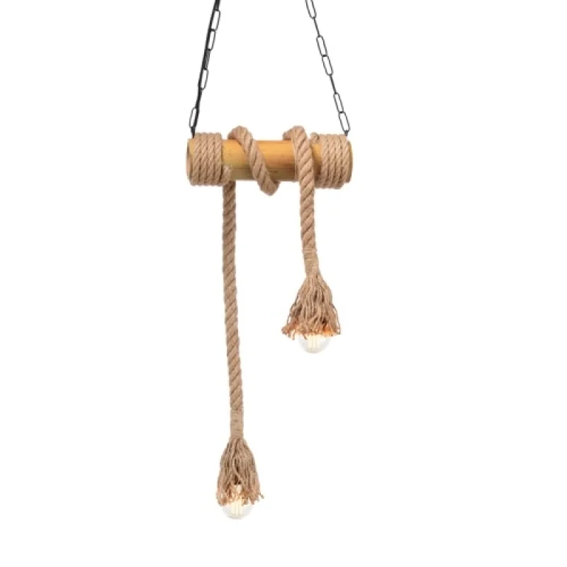 Pendant Lights Merlin 932302BBR – ACA Lighting pendant in beige, 2X60W