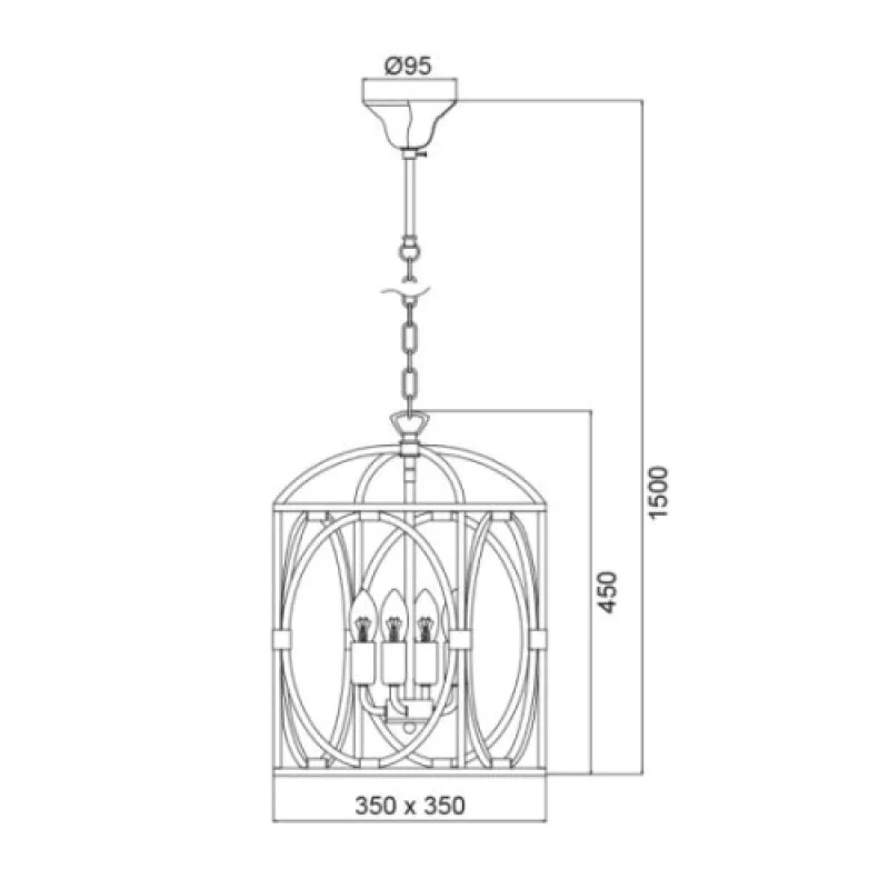 Frida AD80264 – ACA Lighting pendant in antique white, 4X40W